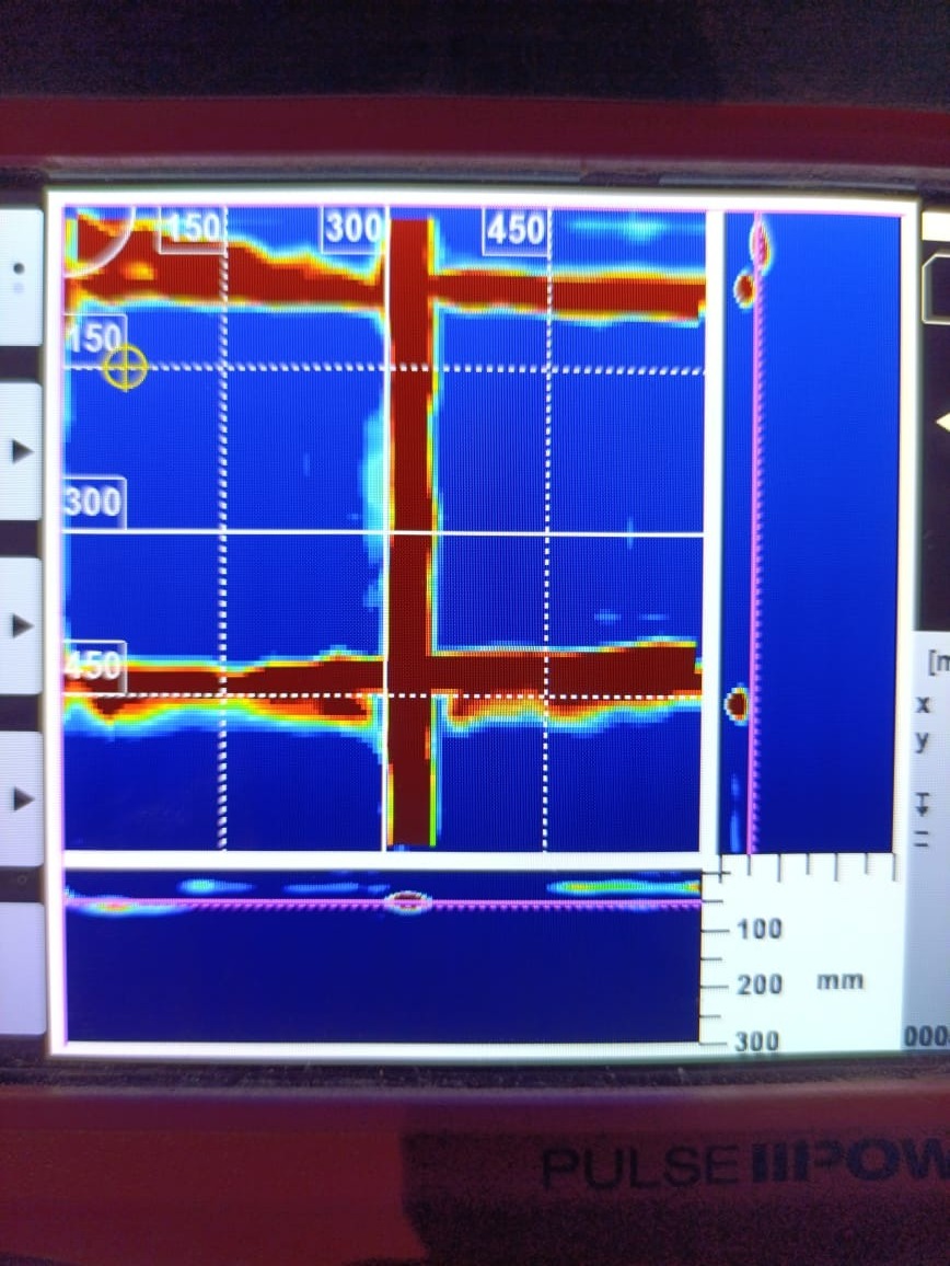 GPR radar screen showing rebar